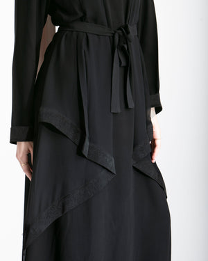 Abaya With Front Chiffon Drape C65