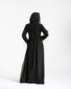 Asymmetrical Pleated Abaya Olive C104
