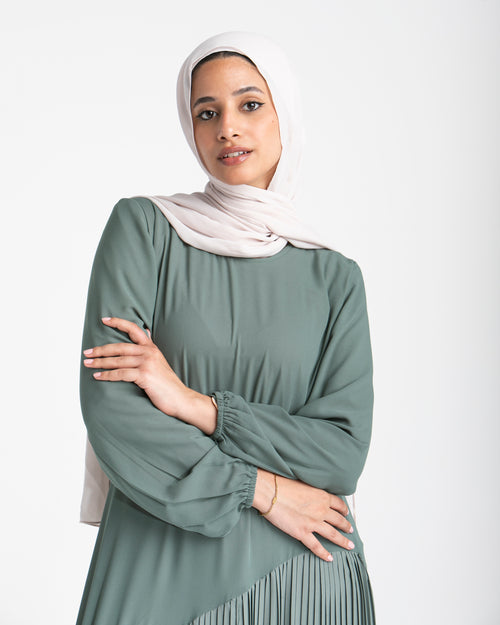 Fully Lined Pleated Dress Mint C74