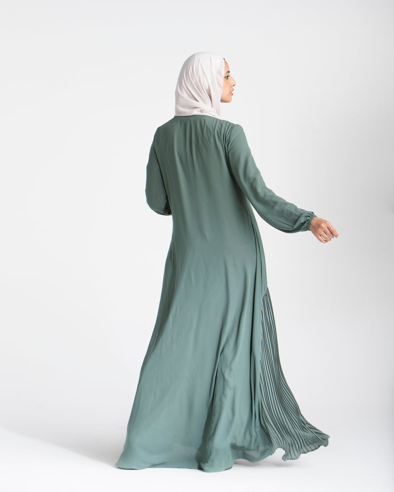 Fully Lined Pleated Dress Mint C74