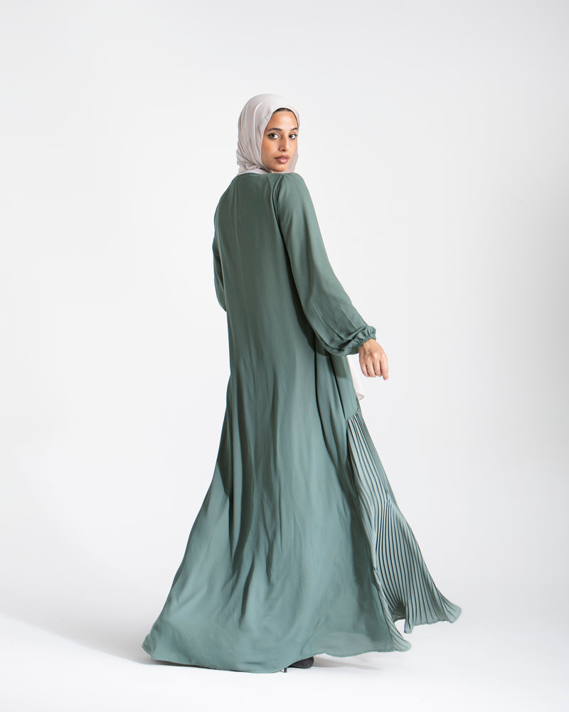 Fully Lined Pleated Dress Mint C74