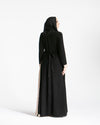 Asymmetrical Pleated Abaya Beige C104