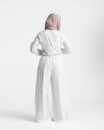 Wide Leg Pants White C1702