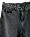 High Waisted Wide Leg Denim Pants Grey C190