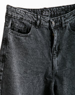 High Waisted Wide Leg Denim Pants Grey C190