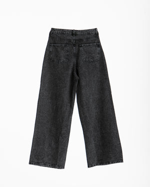 High Waisted Wide Leg Denim Pants Grey C190