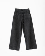 High Waisted Wide Leg Denim Pants Grey C190