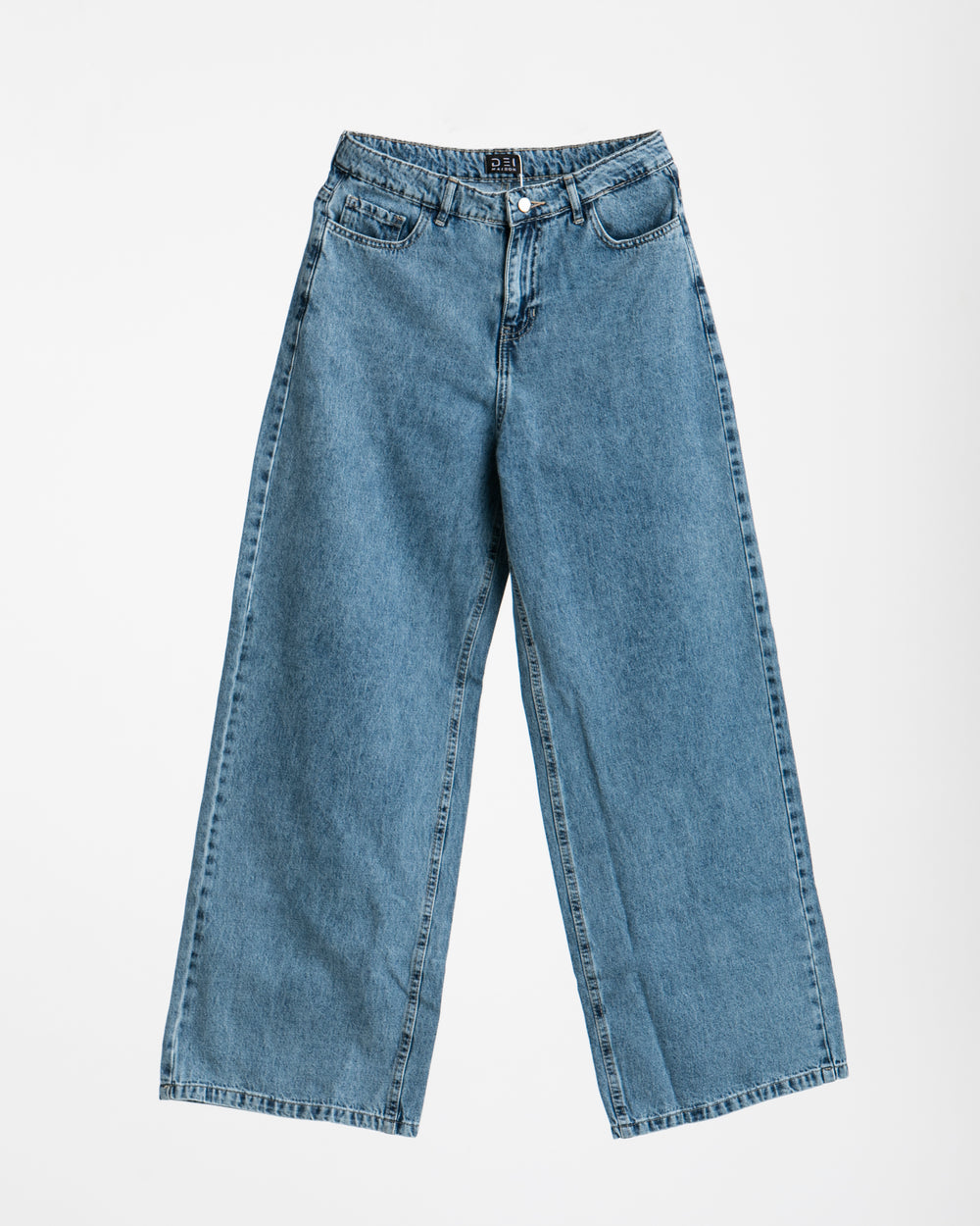 High Waisted Wide Leg Denim Pants Light Blue C190