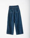 High Waisted Wide Leg Denim Pants Navy C190
