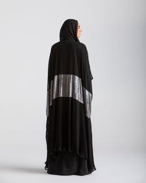 Free Size Pleated Cape Black Silver C215