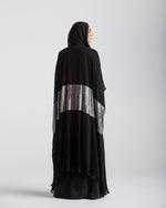 Free Size Pleated Cape Black Silver C215