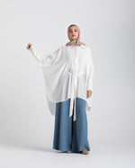 Free Size Linen Buttoned Chemise Offwhite C2231