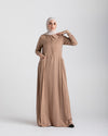 Linen Dress With Pockets Cafe C94