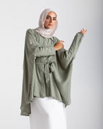 Free Size Linen Buttoned Chemise Mint C2231