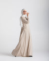 Linen Dress With Pockets Beige C94
