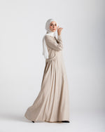 Linen Dress With Pockets Beige C94