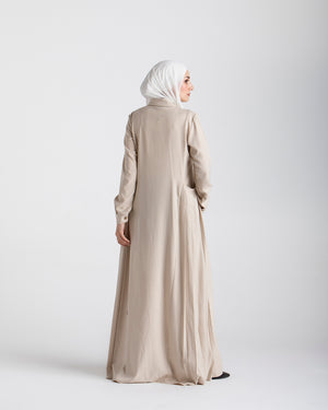 Linen Dress With Pockets Beige C94