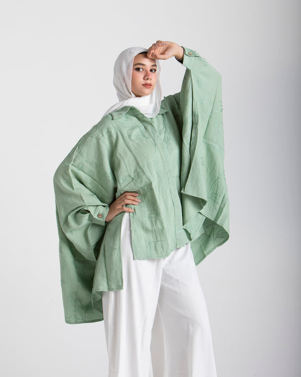Embroidered Chemise Mint C219