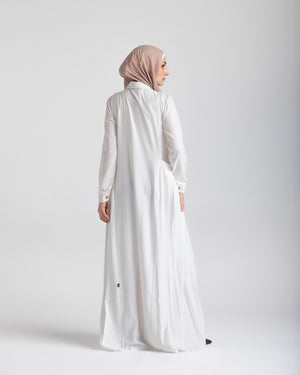 Linen Dress With Pockets OffWhite C94