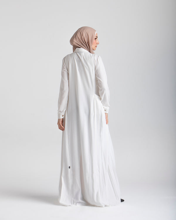 Linen Dress With Pockets OffWhite C94