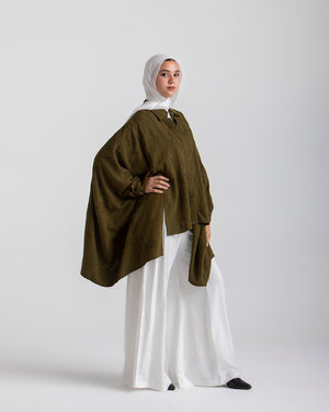 Embroidered Chemise Olive C219