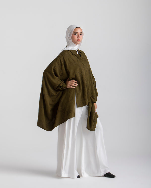 Embroidered Chemise Olive C219
