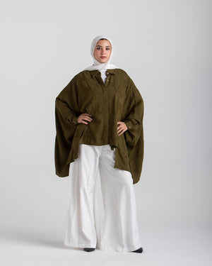 Embroidered Chemise Olive C219