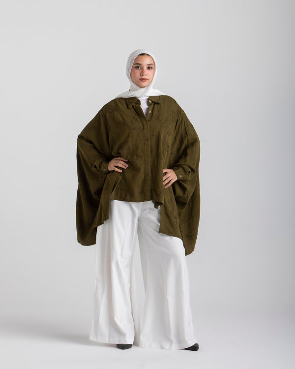 Embroidered Chemise Olive C219