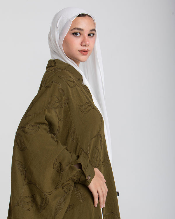 Embroidered Chemise Olive C219