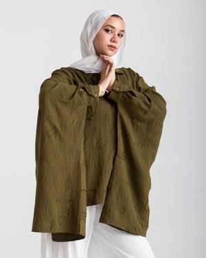 Embroidered Chemise Olive C219