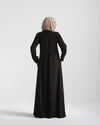 Sleeved Pleated Dress Black C211