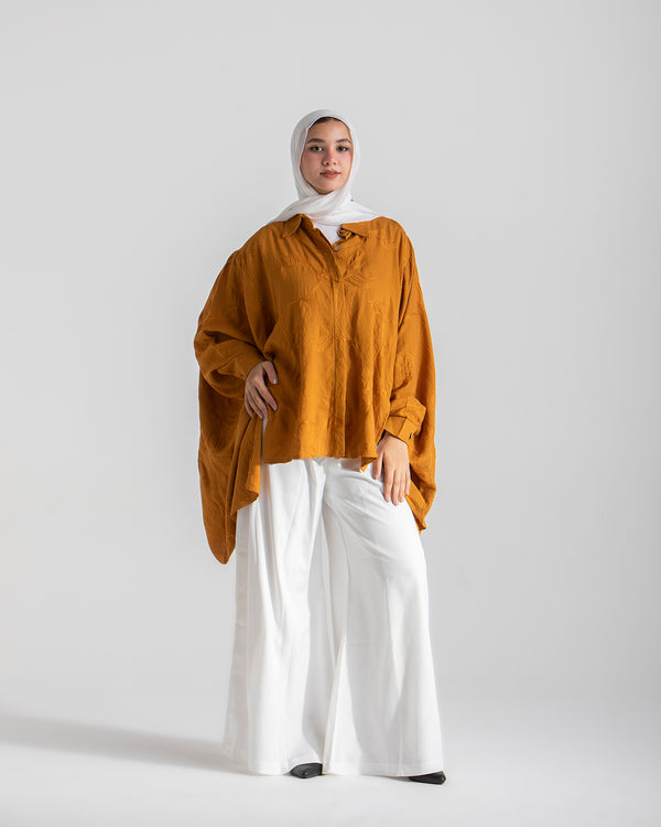 Embroidered Chemise Mustard C219