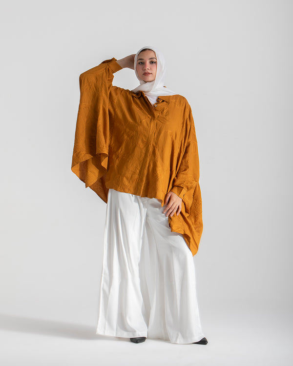 Embroidered Chemise Mustard C219