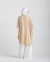 Free Size Linen Buttoned Chemise Beige C2231