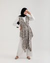 Sleeveless High Low Cardigan Beige Black C121
