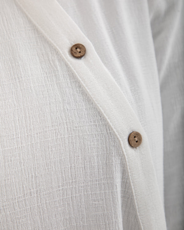 Linen Buttoned Chemise Off-white C192