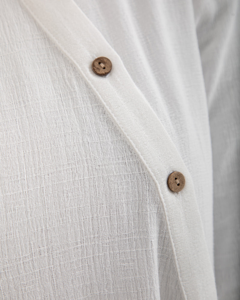 Linen Buttoned Chemise Off-white C192