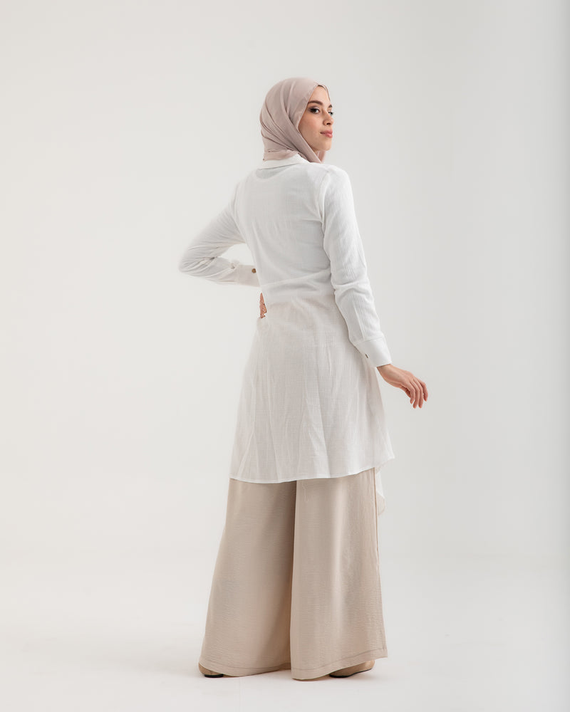 Linen Buttoned Chemise Off-white C192