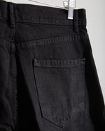 High Waisted Wide Leg Denim Pants Black C190