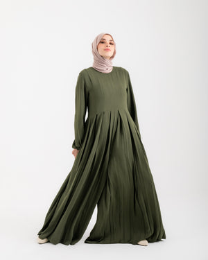 Pleated Jumpsuit Olive C150