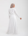 Linen Buttoned Ruffle Dress Offwhite C198