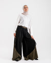 Linen Chiffon Wide Leg Pants Olive C199