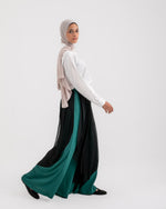 Linen Chiffon Wide Leg Pants Teal C199