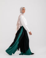 Linen Chiffon Wide Leg Pants Teal C199