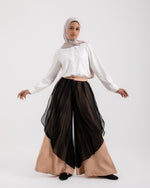 Linen Chiffon Wide Leg Pants Beige C199