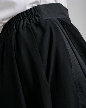 Linen Chiffon Wide Leg Pants Black C199