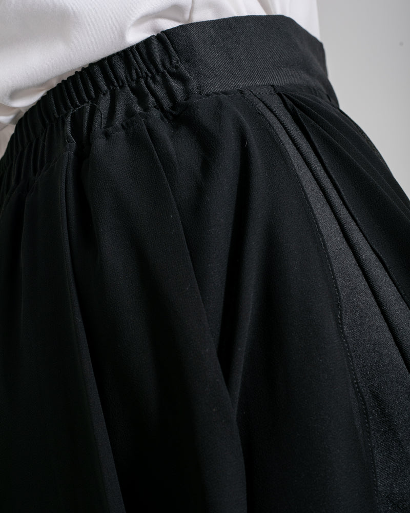 Linen Chiffon Wide Leg Pants Black C199