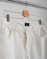 High Waisted Wide Leg Denim Pants White C190