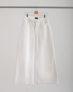 High Waisted Wide Leg Denim Pants White C190