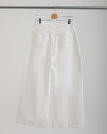 High Waisted Wide Leg Denim Pants White C190